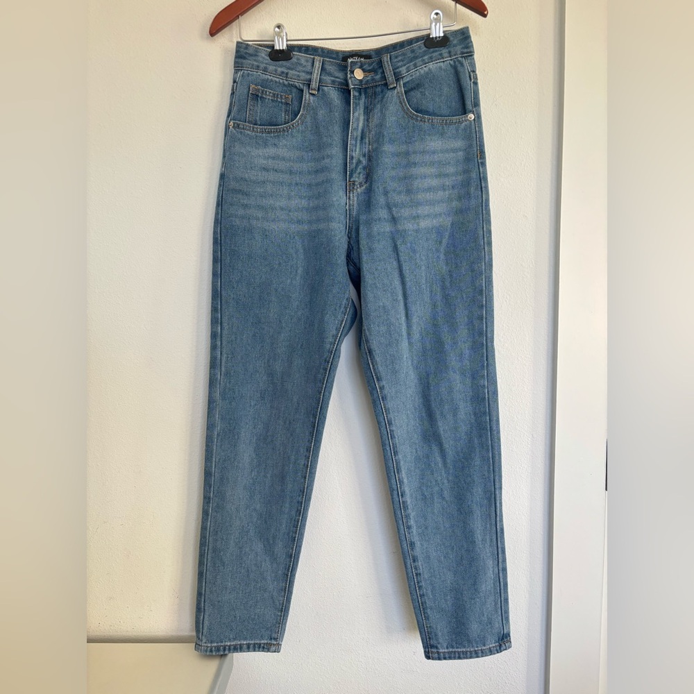 NASTY GAL MEDIUM WASH CLASSIC STRAIGHT LEG DENIM JEANS SZ UK 10